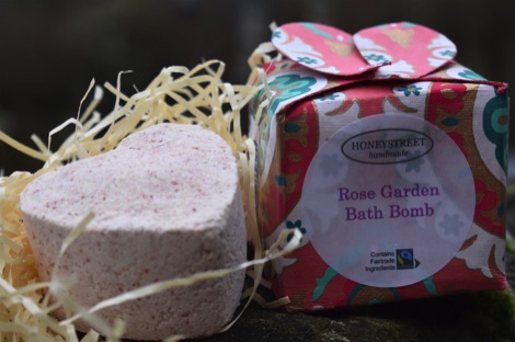 Honeystreet heart-shaped bath bomb